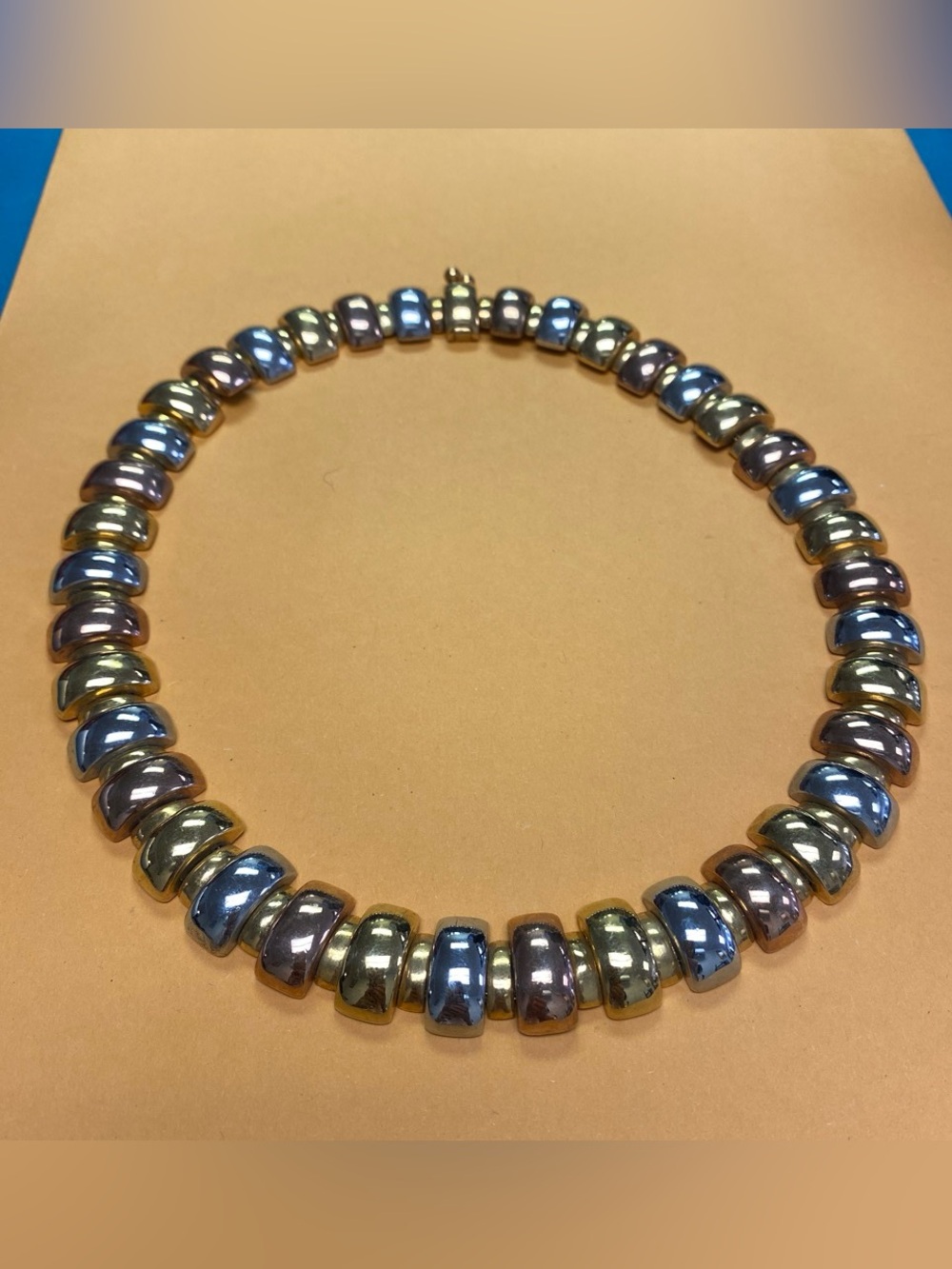 Multicolor Metallic Bead Choker Necklace